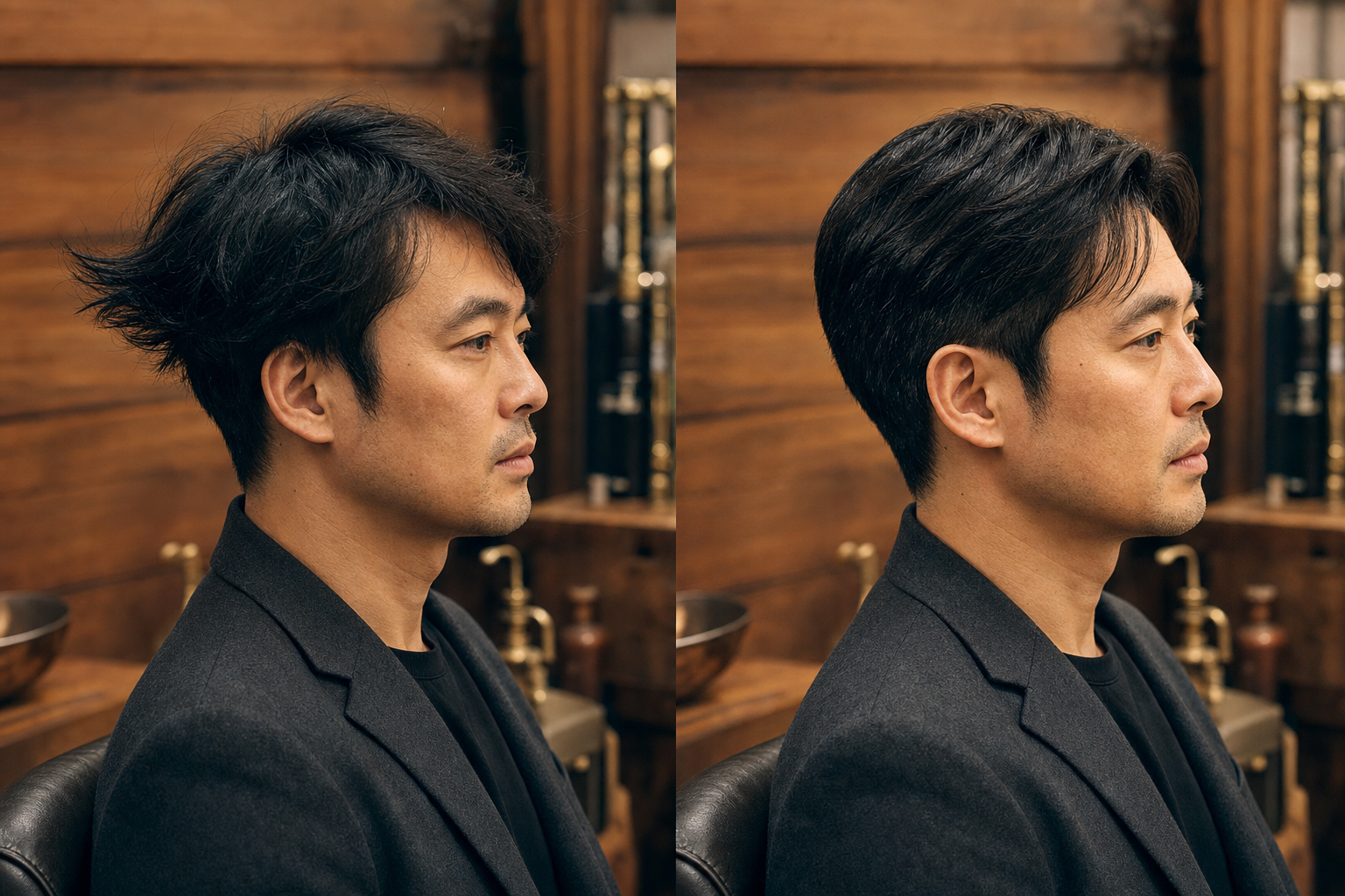 下垂燙前後對比 Down Perm before after — Canvas Texture 男士下垂燙